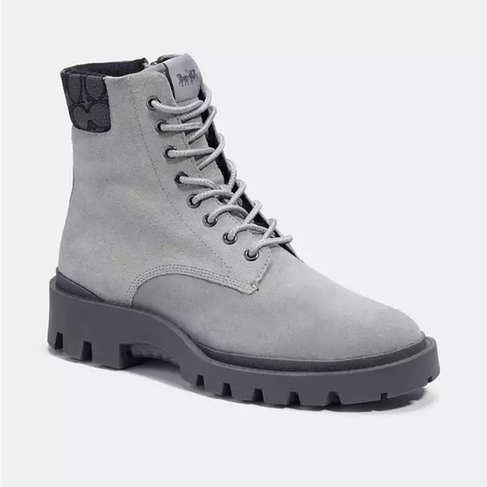 Coach Gray Rugged Boots with Durable Sole, NWOT, no box